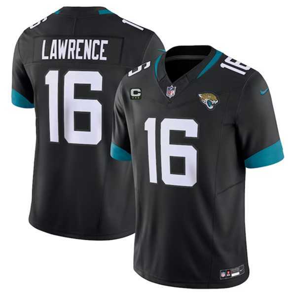 Men & Women & Youth Jacksonville Jaguars #16 Trevor Lawrence Black 2023 F.U.S.E With 3-Star C Patch Vapor Untouchable Limited Stitched Jersey